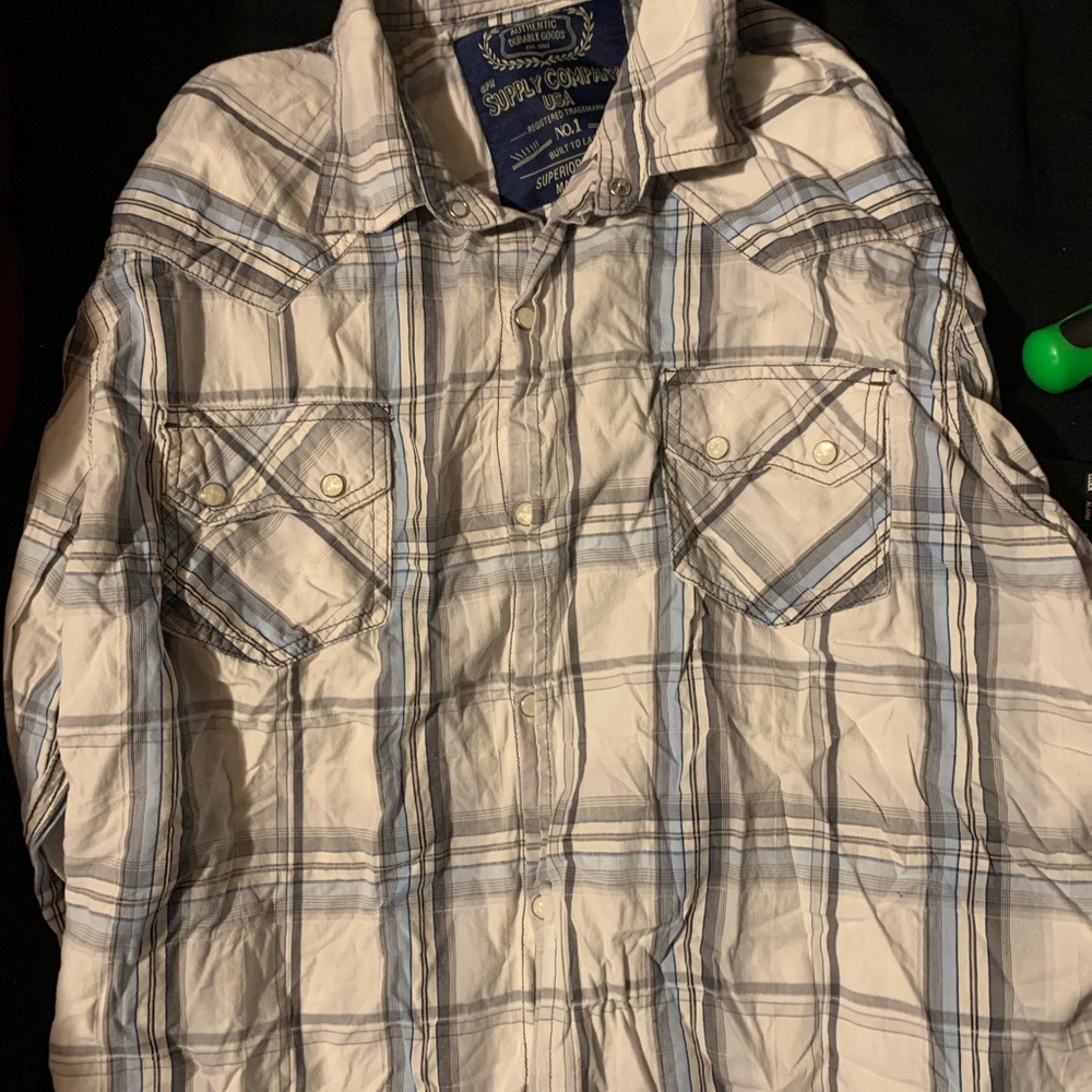 unisex supply company usa button up shirt.
